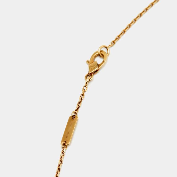 Pre Owned Van Cleef & Arpels Vintage Alhambra Gulloiche 18k Yellow Gold Necklace