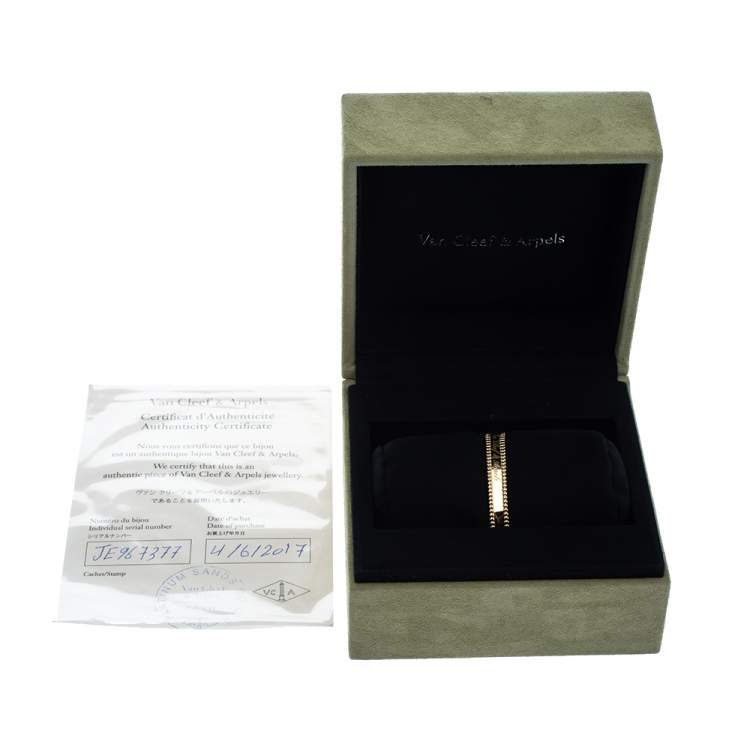 Pre Owned Van Cleef & Arpels Perlee Signature 18K Yellow Gold Bracelet S