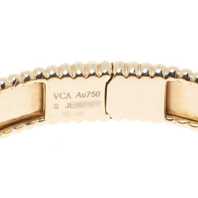 Pre Owned Van Cleef & Arpels Perlee Signature 18K Yellow Gold Bracelet S