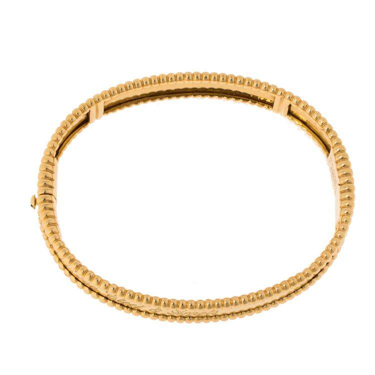Pre Owned Van Cleef & Arpels Perlee Signature 18K Yellow Gold Bracelet S
