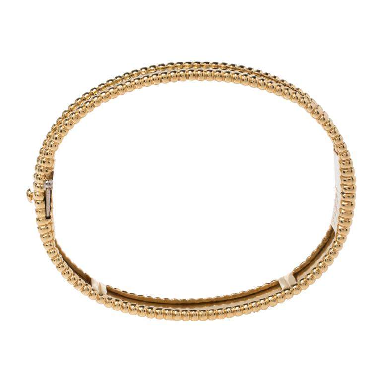 Pre Owned Van Cleef & Arpels Perlee Signature 18K Yellow Gold Bracelet S