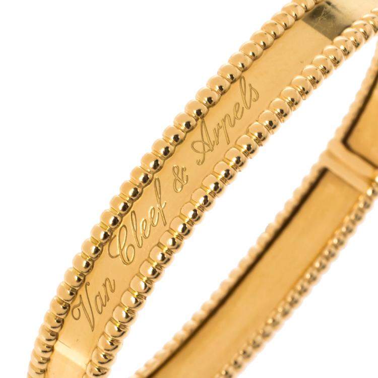 Pre Owned Van Cleef & Arpels Perlee Signature 18K Yellow Gold Bracelet S