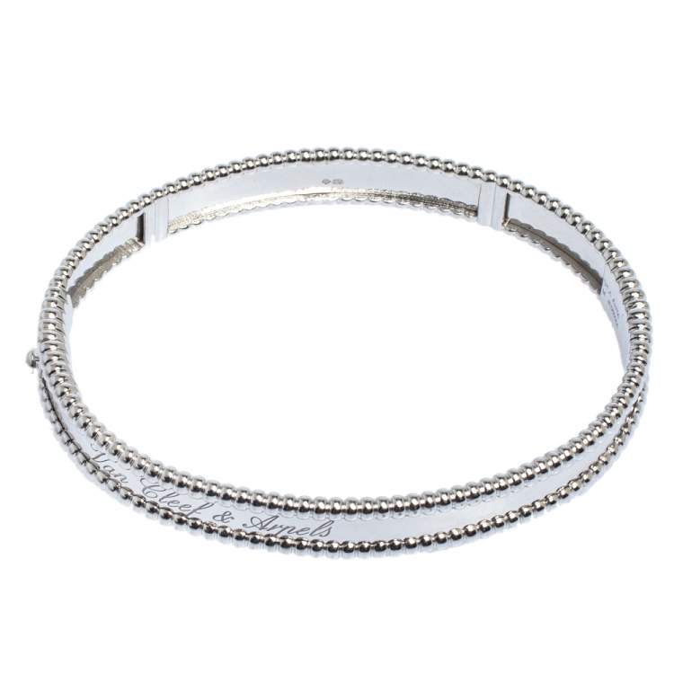 Pre Owned Van Cleef & Arpels Perlée Signature 18K White Gold Bracelet M