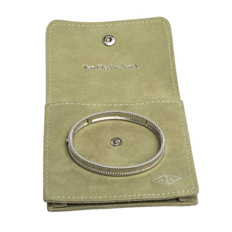 Pre Owned Van Cleef & Arpels Perlée Signature 18K White Gold Bracelet M