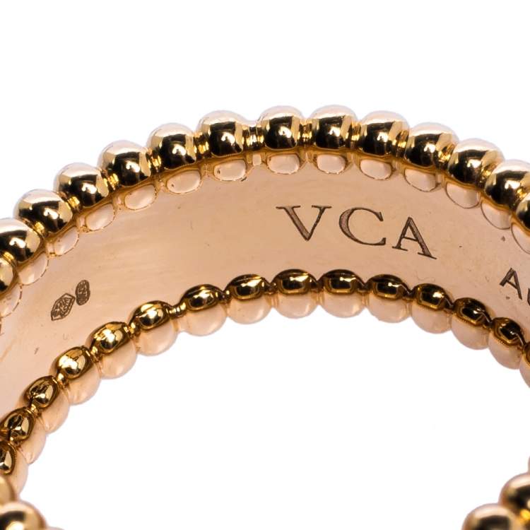 Pre Owned Van Cleef & Arpels Perlée Signature 18K Rose Gold Ring 52