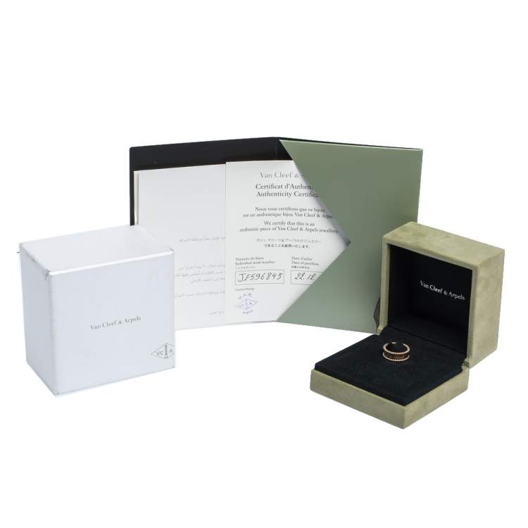 Pre Owned Van Cleef & Arpels Perlée Signature 18K Rose Gold Ring 52