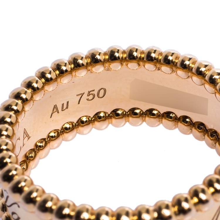 Pre Owned Van Cleef & Arpels Perlée Signature 18K Rose Gold Ring 52