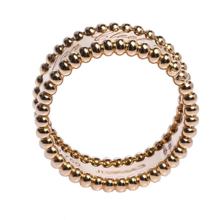 Pre Owned Van Cleef & Arpels Perlée Signature 18K Rose Gold Ring 52