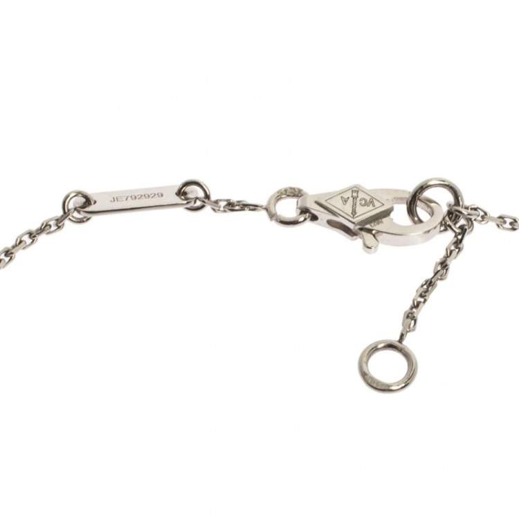 Pre Owned Van Cleef & Arpels Frivole Diamond 18K White Gold Mini Bracelet