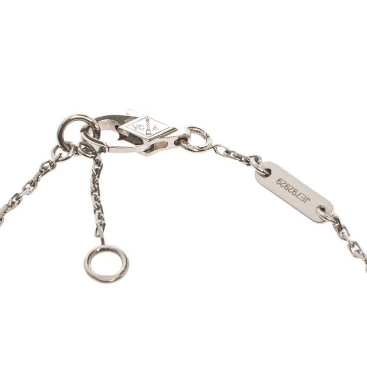 Pre Owned Van Cleef & Arpels Frivole Diamond 18K White Gold Mini Bracelet