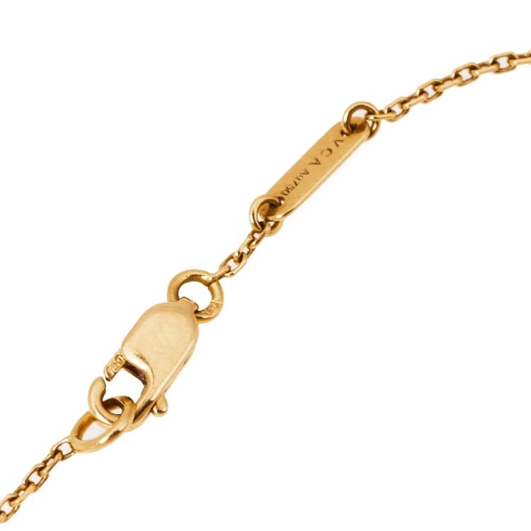 Pre Owned Van Cleef & Arpels Sweet Alhambra Mother of Pearl 18K Yellow Gold Bracelet