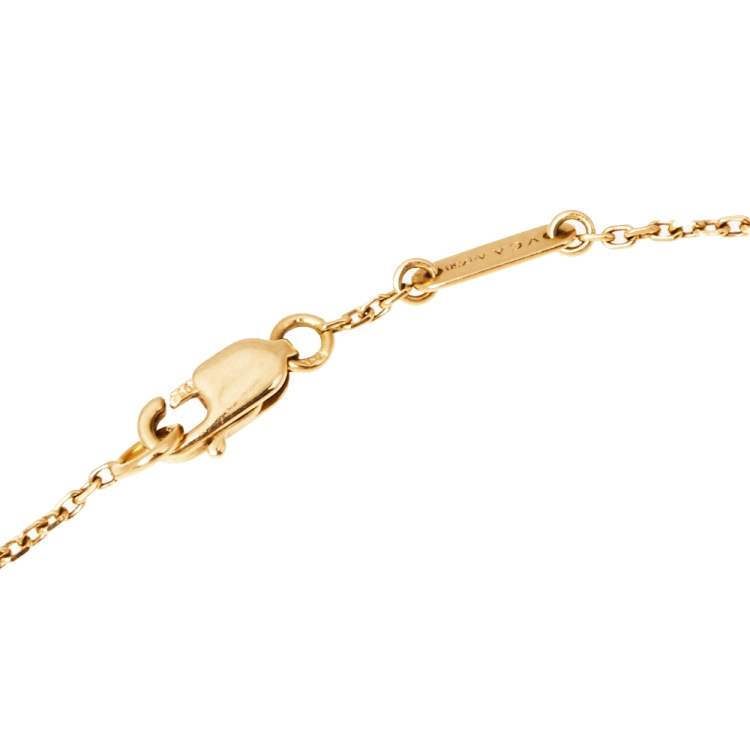 Pre Owned Van Cleef & Arpels Sweet Alhambra Mother of Pearl 18K Yellow Gold Bracelet