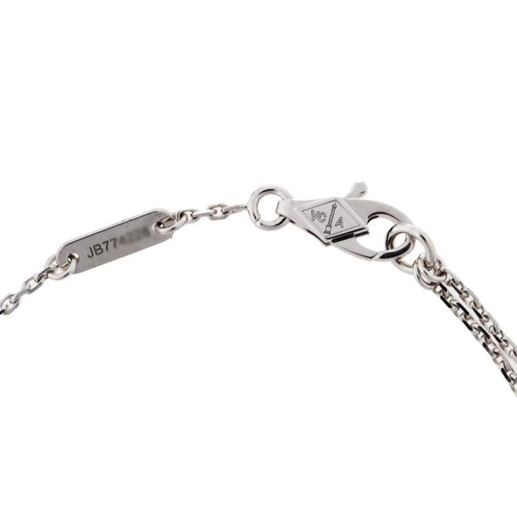 Pre Owned Van Cleef & Arpels Frivole Diamond 18K White Gold Mini Model Bracelet