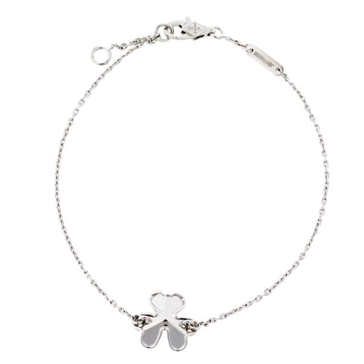 Pre Owned Van Cleef & Arpels Frivole Diamond 18K White Gold Mini Model Bracelet