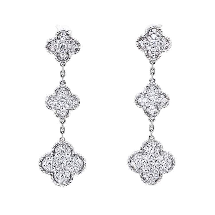 Glinting Clover Diamond Stud Earrings-Candere by Kalyan Jewellers