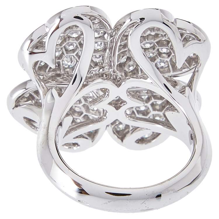 مملوكة مسبقًا Van Cleef & Arpels Cosmos Diamond 18K White Gold Large Ring Size 55