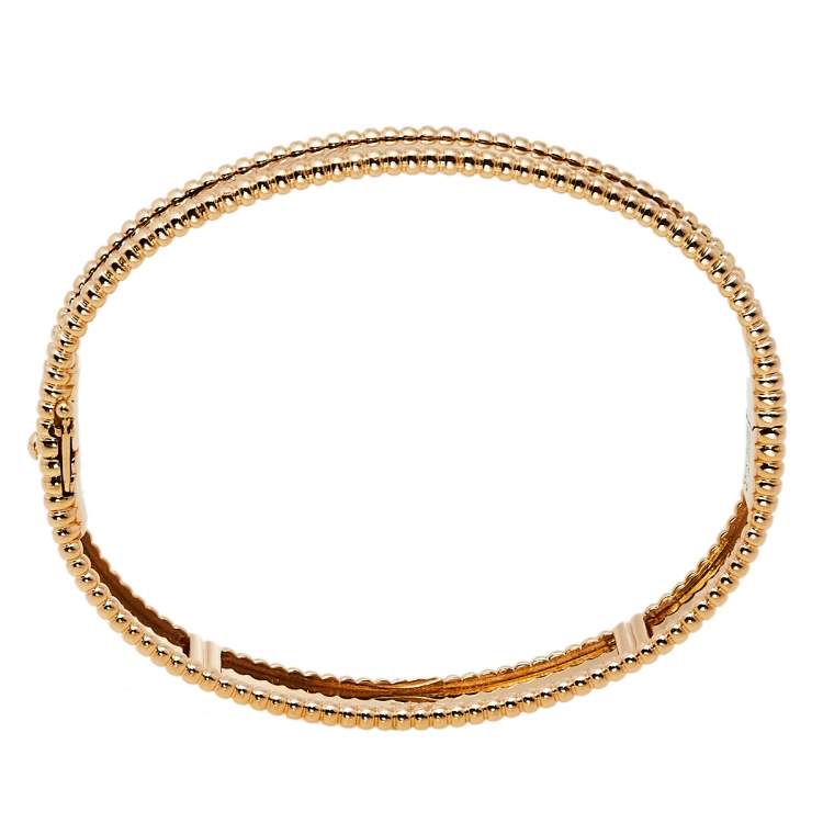 Pre Owned Van Cleef & Arpels Perlée Signature 18K Rose Gold Bracelet M