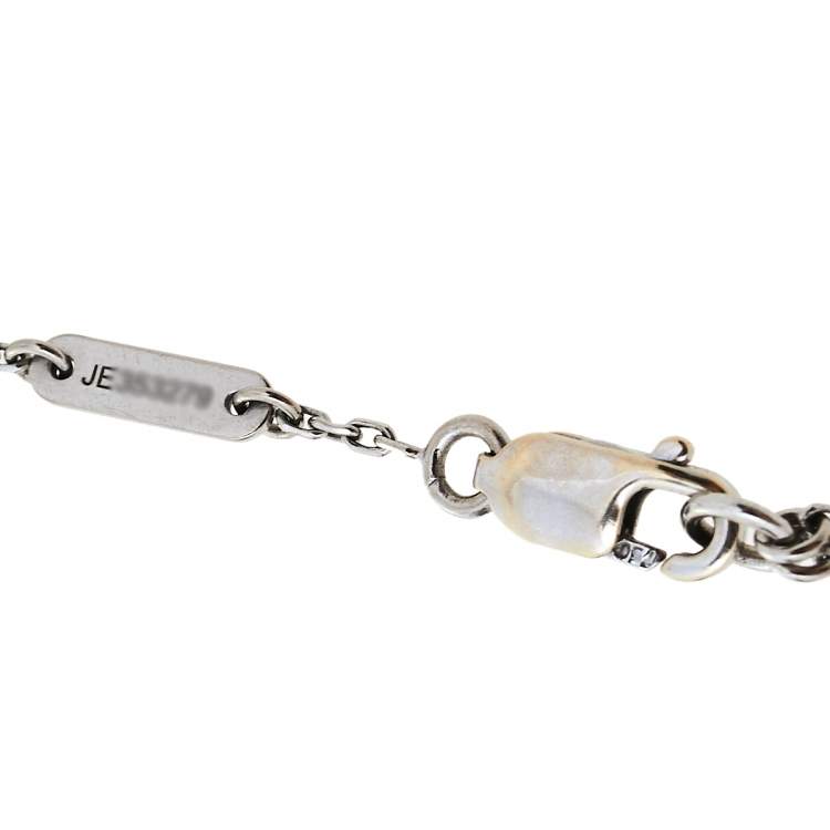 Pre Owned Van Cleef & Arpels Sweet Alhambra Butterfly Turquoise 18K White Gold Bracelet