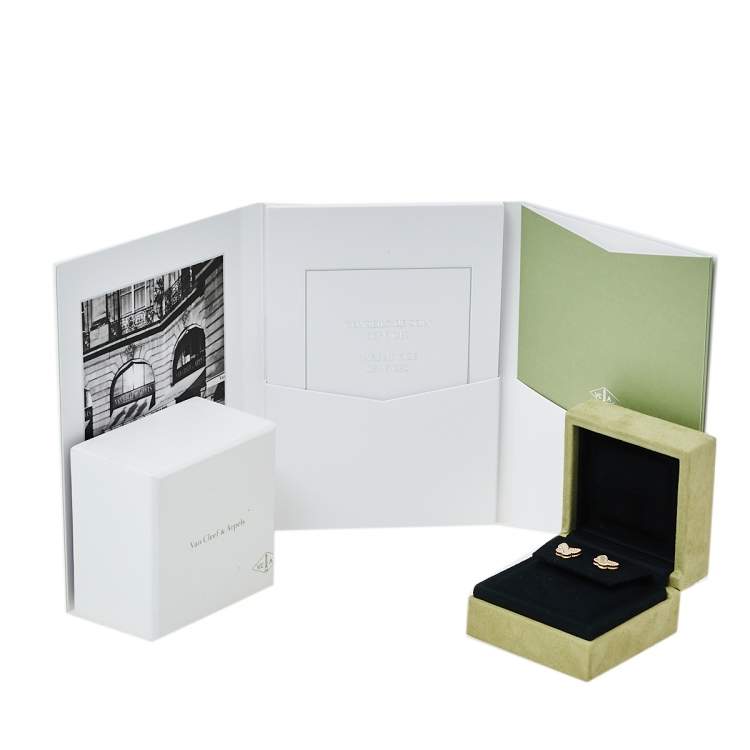 Pre Owned Van Cleef & Arpels Sweet Alhambra Butterfly Mother of Pearl 18K Yellow Gold Stud Earrings