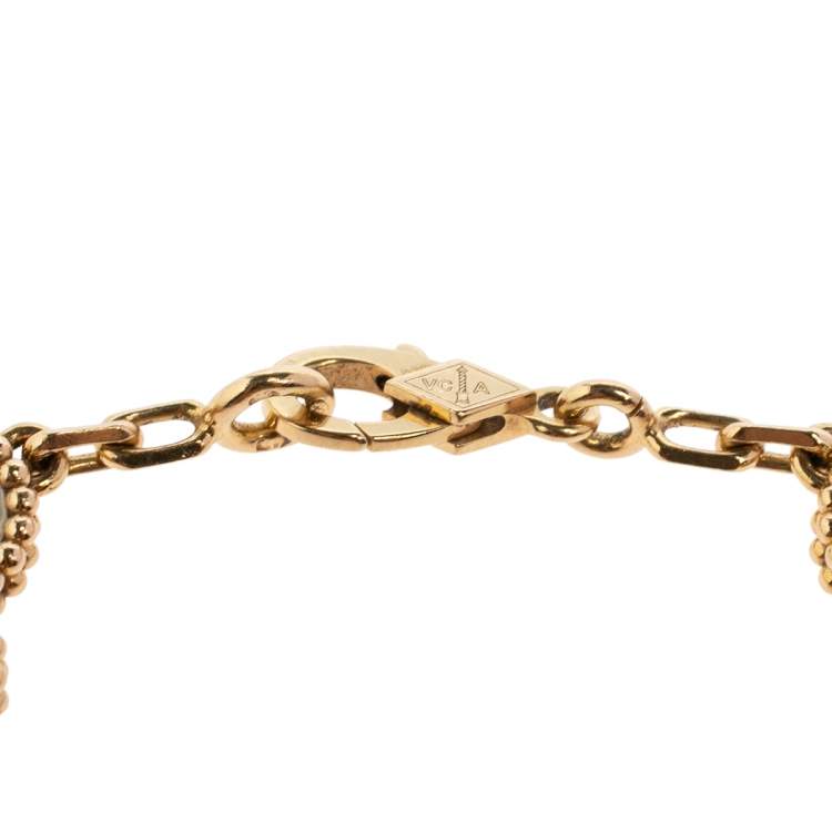 Pre Owned Van Cleef & Arpels Vintage Alhambra Mother of Pearl 18K Yellow Gold 5 Motif bracelet