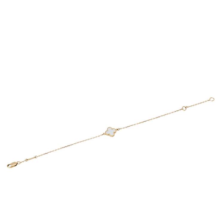 Pre Owned Van Cleef & Arpels Sweet Alhambra Mother of Pearl 18K Yellow Gold Bracelet