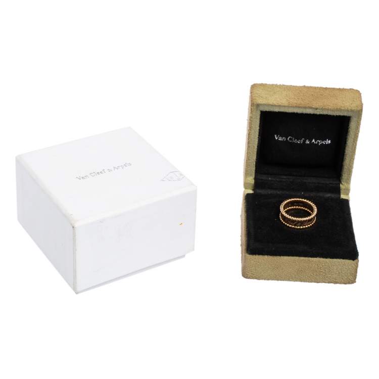Pre Owned Van Cleef & Arpels Perlee Signature 18K Yellow Gold Band Ring 55