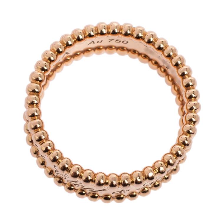 Pre Owned Van Cleef & Arpels Perlee Signature 18K Yellow Gold Band Ring 55