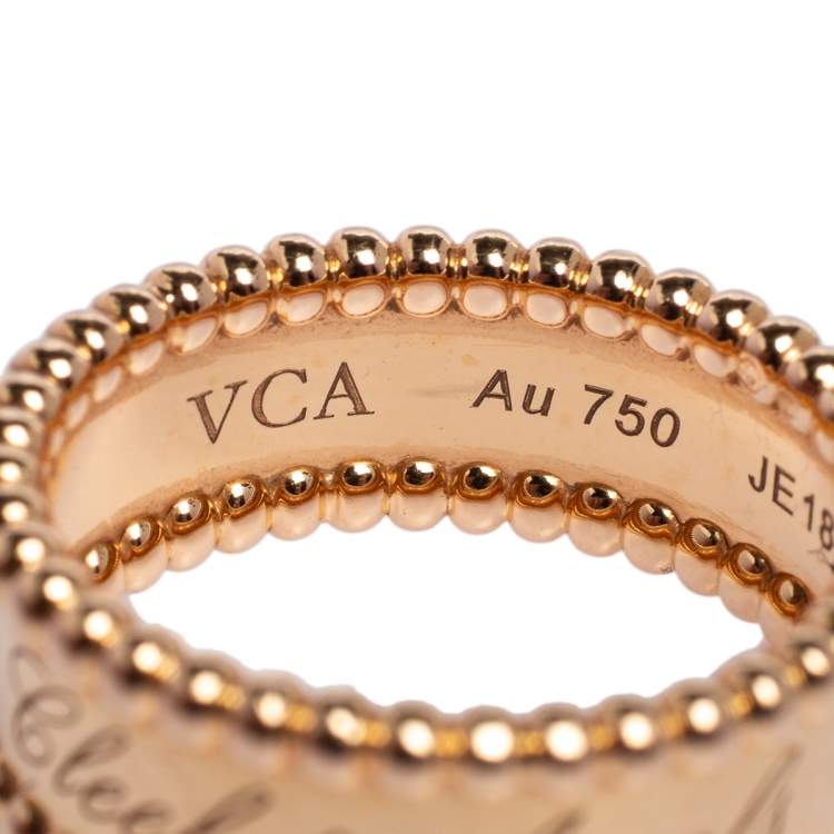 Pre Owned Van Cleef & Arpels Perlee Signature 18K Yellow Gold Band Ring 55