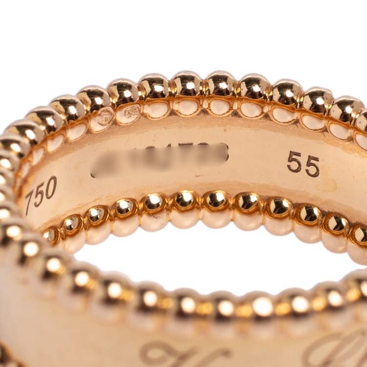 Pre Owned Van Cleef & Arpels Perlee Signature 18K Yellow Gold Band Ring 55