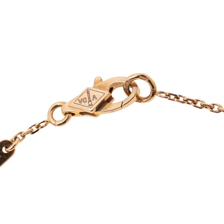 Pre Owned Van Cleef and Arpels Sweet Alhambra Carnelian 18K Rose Gold Bracelet 