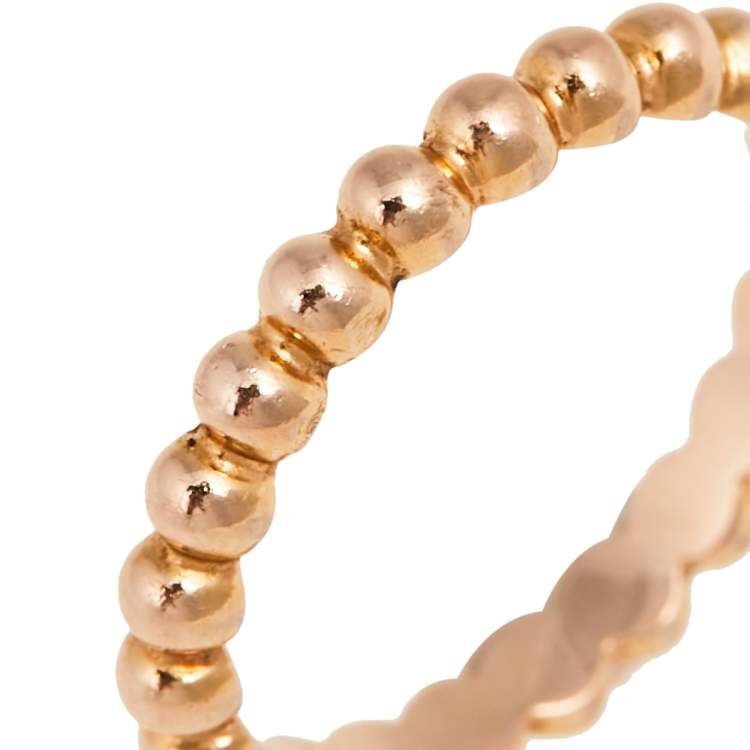 مملوكة مسبقًا Van Cleef & Arpels Perlee Pearls of 18K Rose Gold Medium Band Ring Size 51