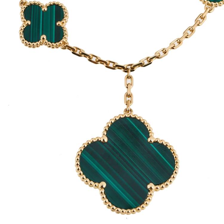 مملوكة مسبقًا Van Cleef & Arpels Magic Alhambra Malachite 18K Rose Gold Bracelet