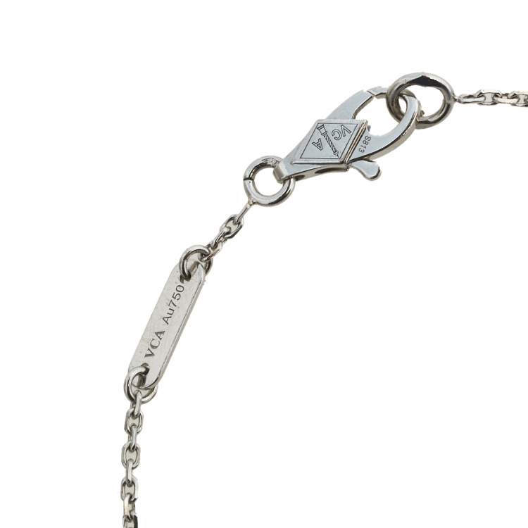 Pre Owned Van Cleef & Arpels Sweet Alhambra Butterfly Turquoise White Gold Bracelet