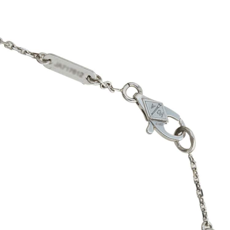 Pre Owned Van Cleef & Arpels Sweet Alhambra Butterfly Turquoise White Gold Bracelet