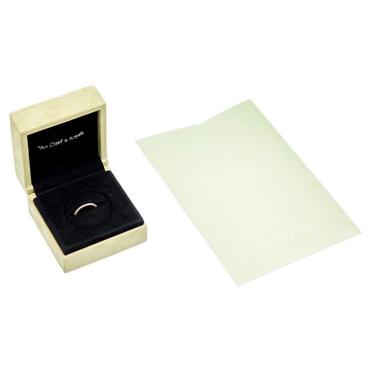 Pre Owned Van Cleef & Arpels Perlée Pearls of Gold 18k Rose Gold Small Model Ring Size 49