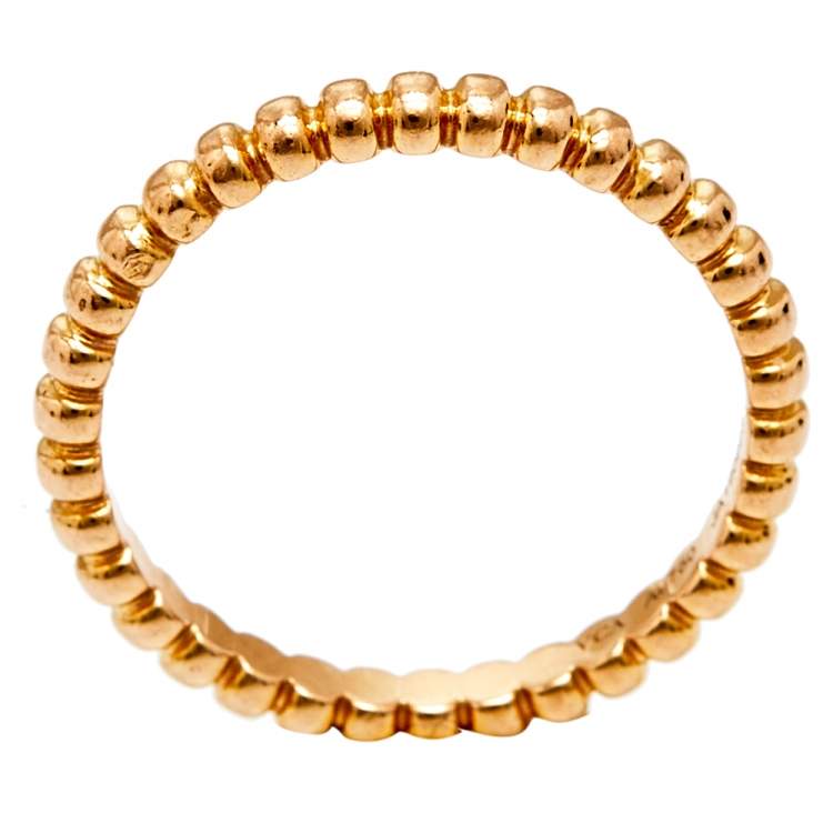 Pre Owned Van Cleef & Arpels Perlée Pearls of Gold 18k Rose Gold Small Model Ring Size 49