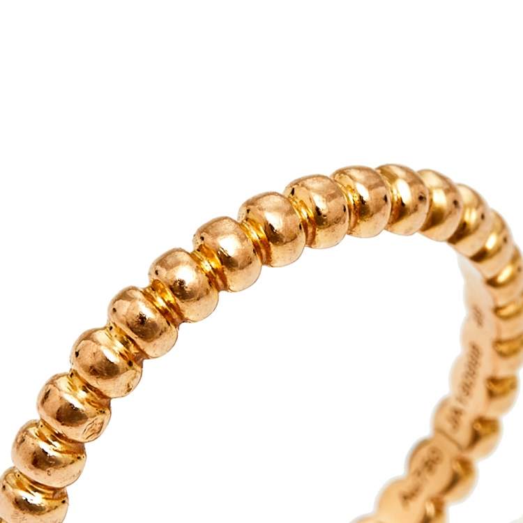 Pre Owned Van Cleef & Arpels Perlée Pearls of Gold 18k Rose Gold Small Model Ring Size 49