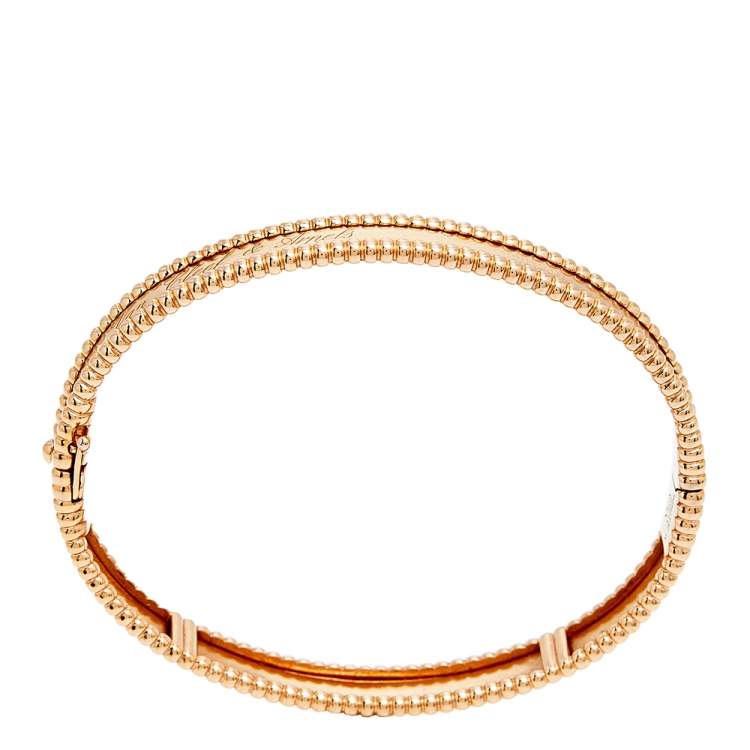 Pre Owned Van Cleef & Arpels Perlee Signature 18K Rose Gold Bangle Bracelet M
