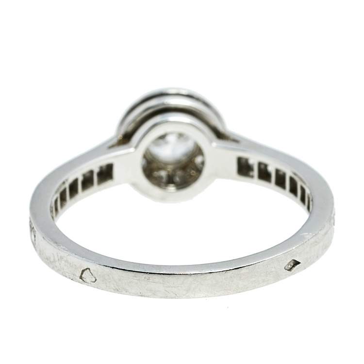 Pre Owned Van Cleef & Arpels Icone Solitare 0.32 ct Diamond Platinum Ring Size 50