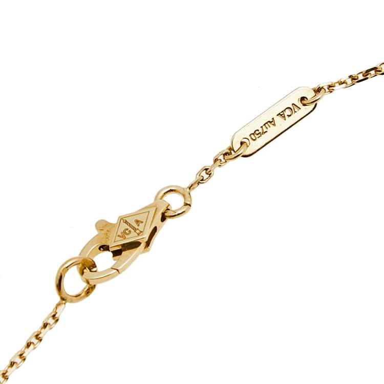 Pre Owned Van Cleef & Arpels Sweet Alhambra Mother of Pearl 18K Yellow Gold Bracelet