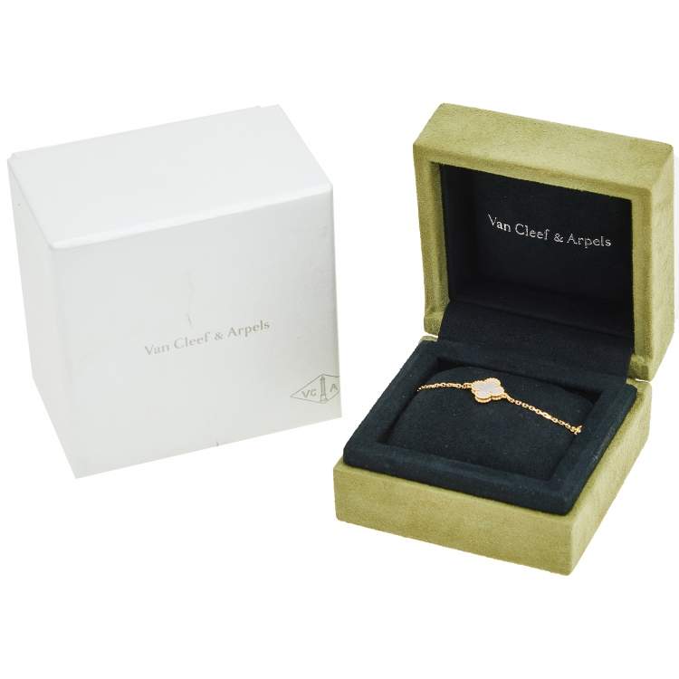 Pre Owned Van Cleef & Arpels Sweet Alhambra Mother of Pearl 18K Yellow Gold Bracelet