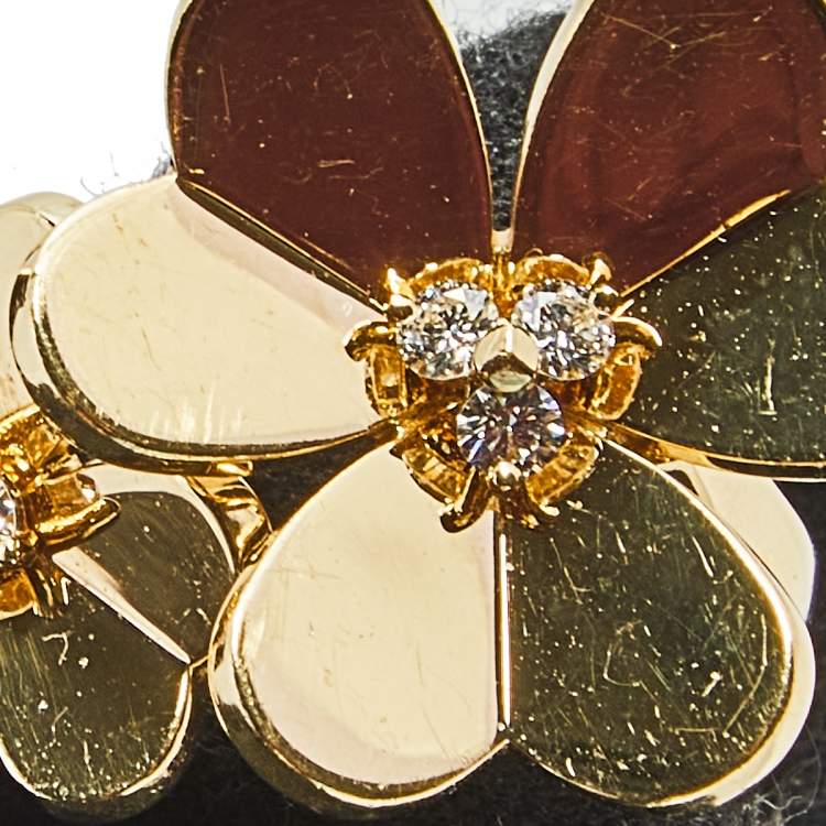 Pre Owned  Van Cleef & Arpels Frivole Between the Finger Diamond 18K Yellow Gold Ring Size 54