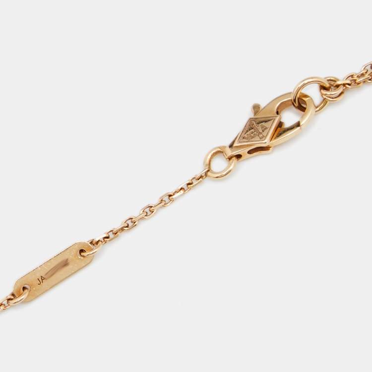 Pre Owned Van Cleef & Arpels Frivole Diamond 18K Yellow Gold Mini Model Necklace