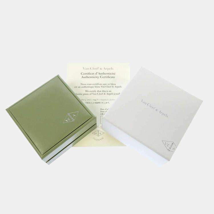 Pre Owned Van Cleef & Arpels Sweet Alhambra 18K Yellow Gold Mother Of Pearl Earrings 