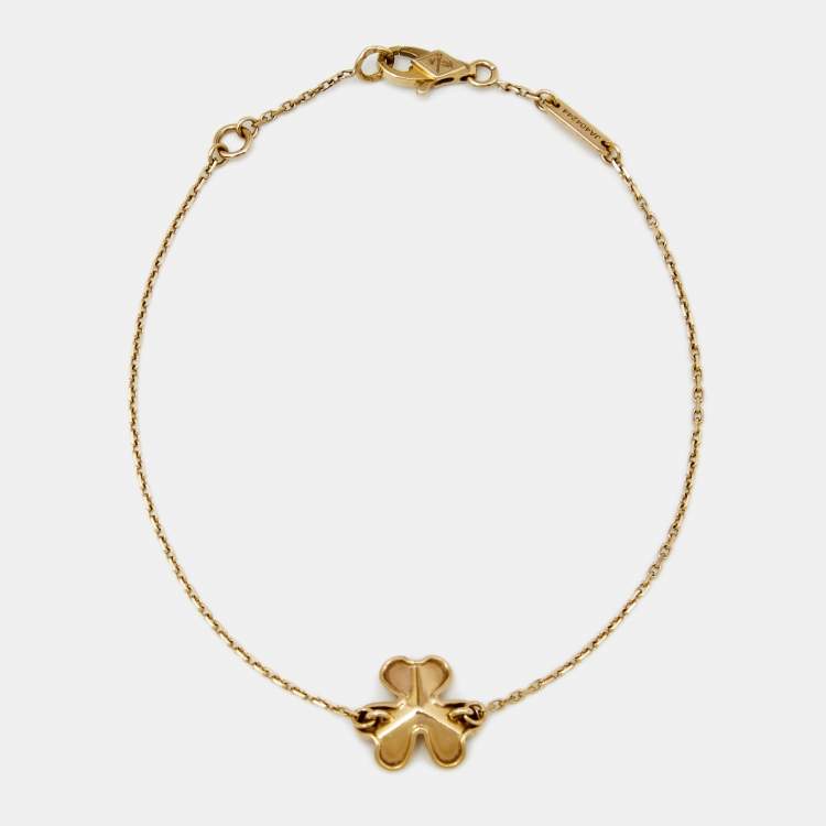 Pre Owned Van Cleef & Arpels Mini Frivole Diamond 18k Yellow Gold Bracelet