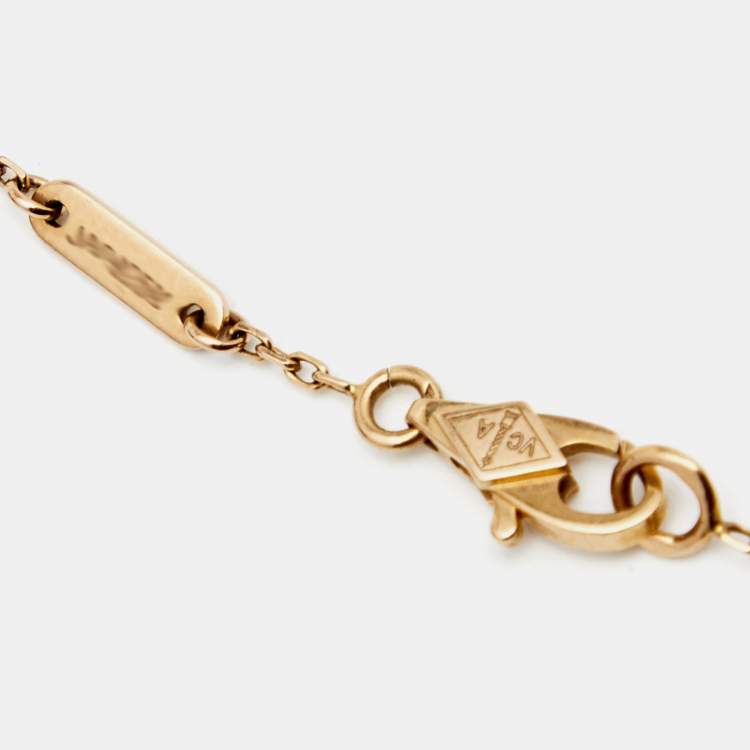 Pre Owned Van Cleef & Arpels Sweet Alhambra Textured 18k Rose Gold Bracelet