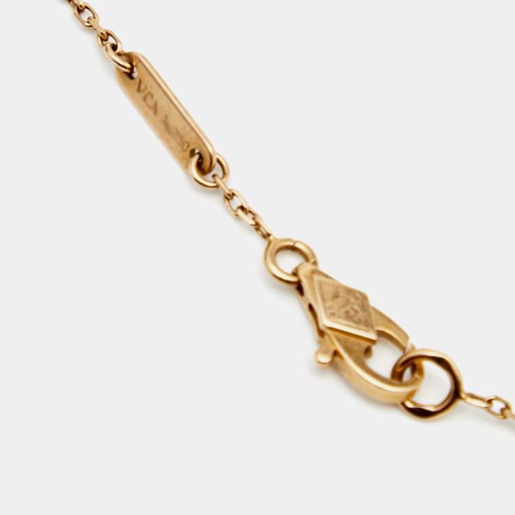 Pre Owned Van Cleef & Arpels Sweet Alhambra Textured 18k Rose Gold Bracelet