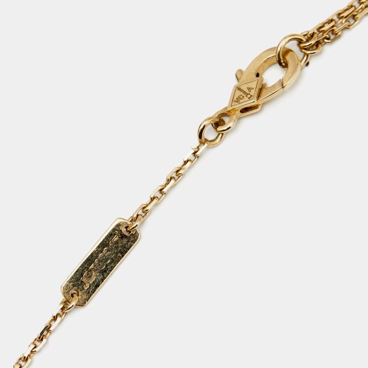 Pre Owned Van Cleef & Arpels Perlée Couleurs Malachite 18K Yellow Gold Pendant Necklace 