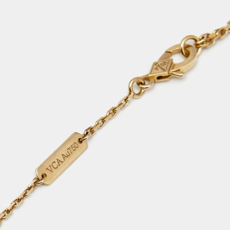 Pre Owned Van Cleef & Arpels Perlée Couleurs Malachite 18K Yellow Gold Pendant Necklace 