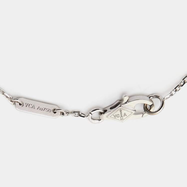 Pre Owned Van Cleef & Arpels Mini Frivole Diamond 18k White Gold Bracelet